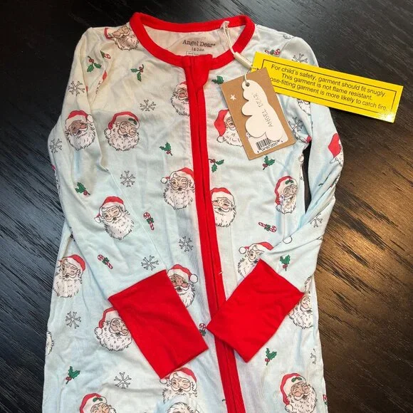 Angel Dear Vintage Santa 2 Way Zipper Romper, NWT - Picture 1 of 2